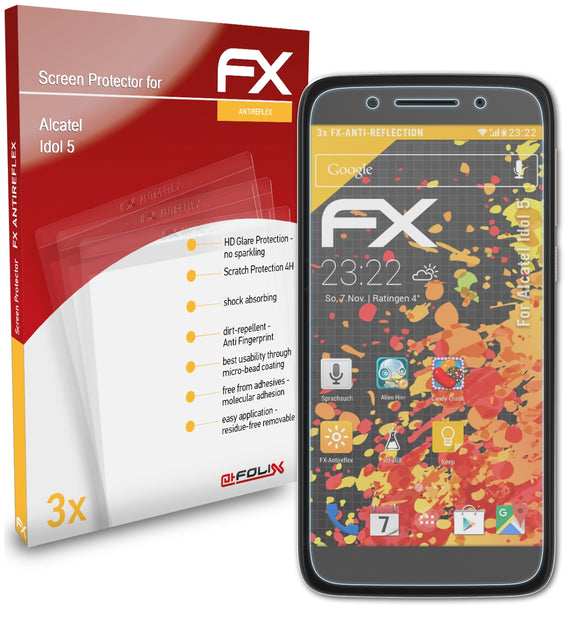 atFoliX FX-Antireflex Displayschutzfolie für Alcatel Idol 5