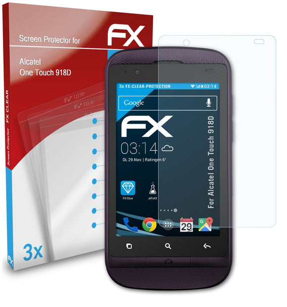 atFoliX FX-Clear Schutzfolie für Alcatel One Touch 918D