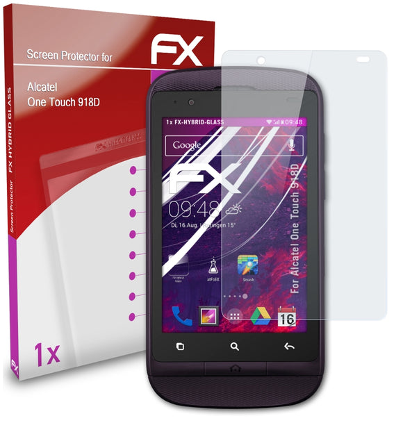 atFoliX FX-Hybrid-Glass Panzerglasfolie für Alcatel One Touch 918D