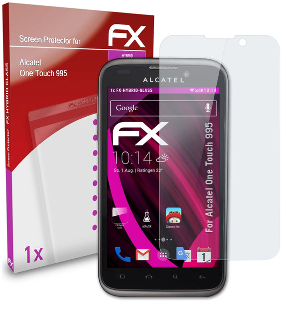 atFoliX FX-Hybrid-Glass Panzerglasfolie für Alcatel One Touch 995