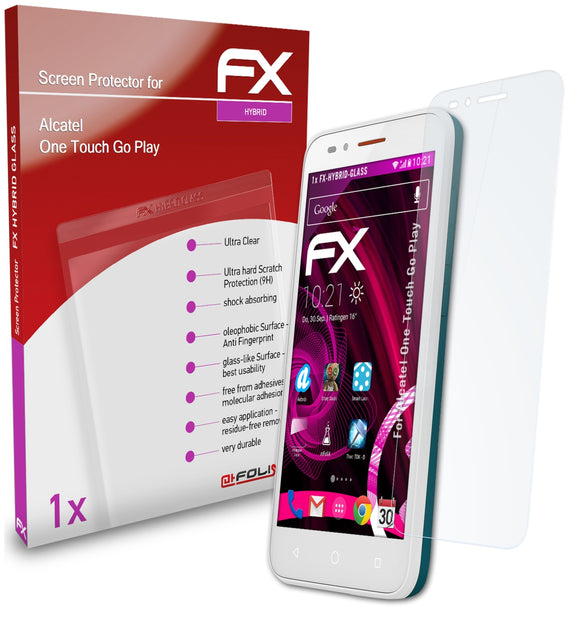 atFoliX FX-Hybrid-Glass Panzerglasfolie für Alcatel One Touch Go Play
