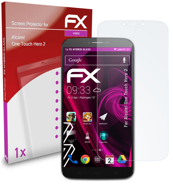 atFoliX FX-Hybrid-Glass Panzerglasfolie für Alcatel One Touch Hero 2