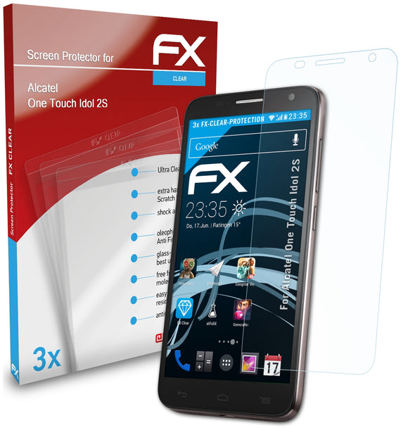atFoliX FX-Clear Schutzfolie für Alcatel One Touch Idol 2S