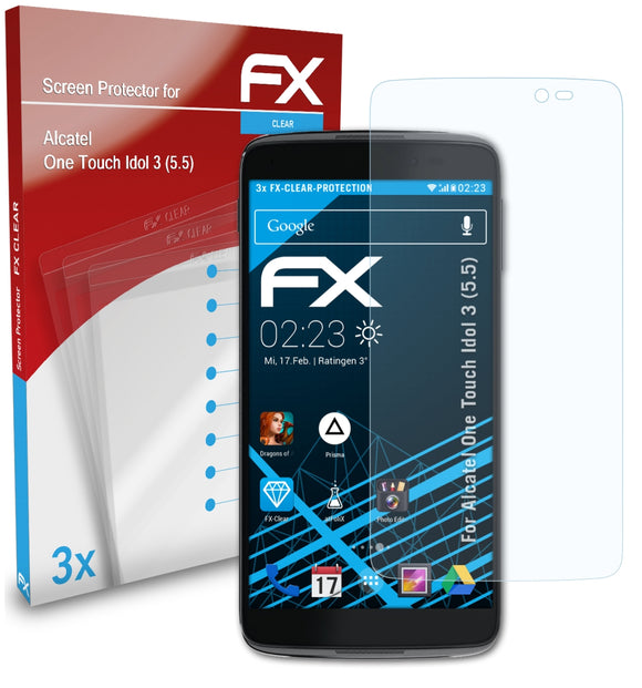 atFoliX FX-Clear Schutzfolie für Alcatel One Touch Idol 3 (5.5)