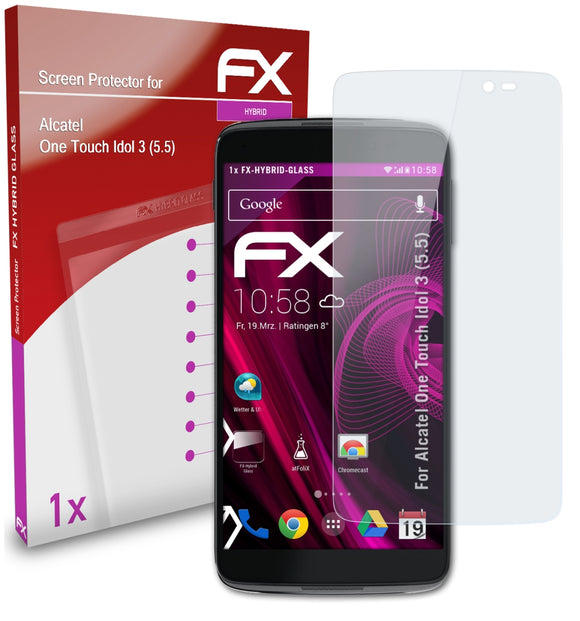 atFoliX FX-Hybrid-Glass Panzerglasfolie für Alcatel One Touch Idol 3 (5.5)