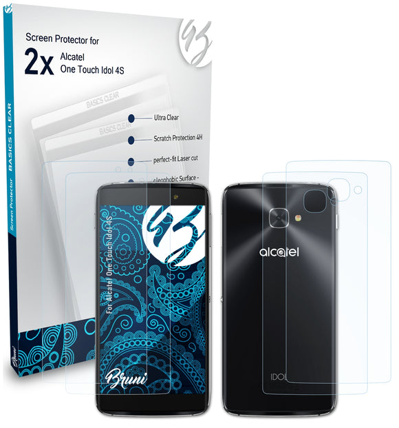 Bruni Basics-Clear Displayschutzfolie für Alcatel One Touch Idol 4S