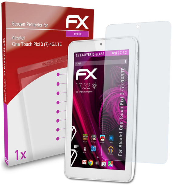 atFoliX FX-Hybrid-Glass Panzerglasfolie für Alcatel One Touch Pixi 3 (7) (4G/LTE)