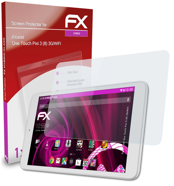 atFoliX FX-Hybrid-Glass Panzerglasfolie für Alcatel One Touch Pixi 3 (8) (3G/WiFi)