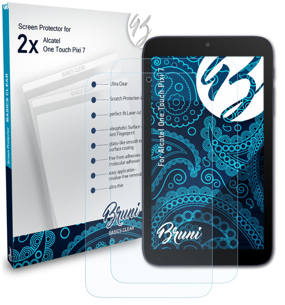 Bruni Basics-Clear Displayschutzfolie für Alcatel One Touch Pixi 7