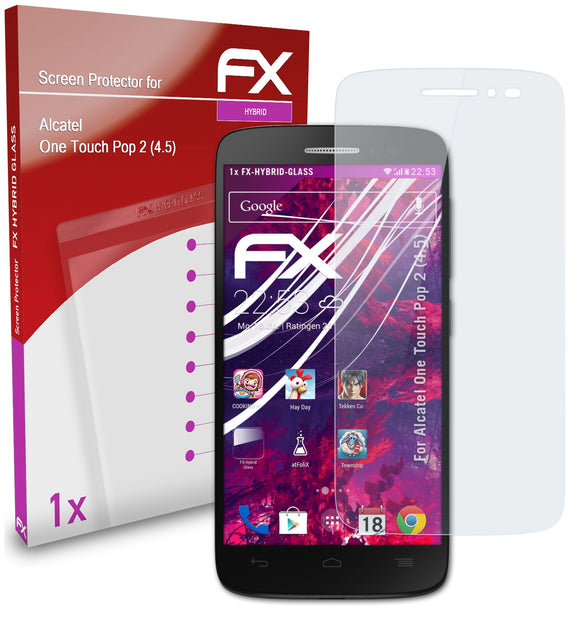 atFoliX FX-Hybrid-Glass Panzerglasfolie für Alcatel One Touch Pop 2 (4.5)