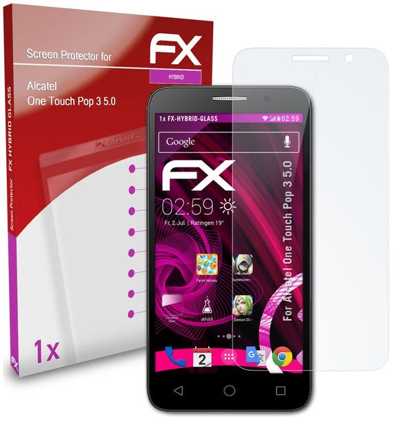 atFoliX FX-Hybrid-Glass Panzerglasfolie für Alcatel One Touch Pop 3 (5.0)