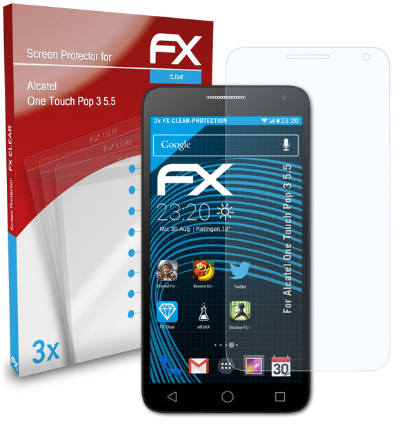 atFoliX FX-Clear Schutzfolie für Alcatel One Touch Pop 3 (5.5)