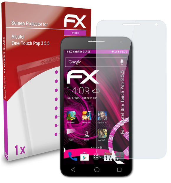 atFoliX FX-Hybrid-Glass Panzerglasfolie für Alcatel One Touch Pop 3 (5.5)