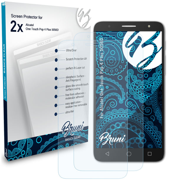 Bruni Basics-Clear Displayschutzfolie für Alcatel One Touch Pop 4 Plus (5056D)