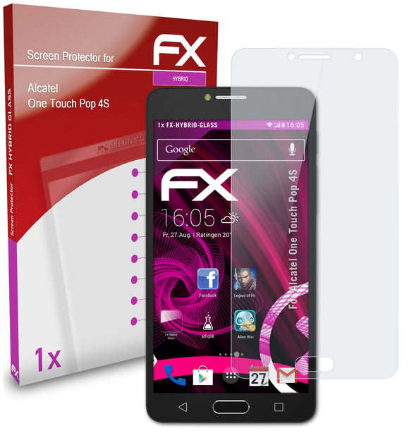 atFoliX FX-Hybrid-Glass Panzerglasfolie für Alcatel One Touch Pop 4S