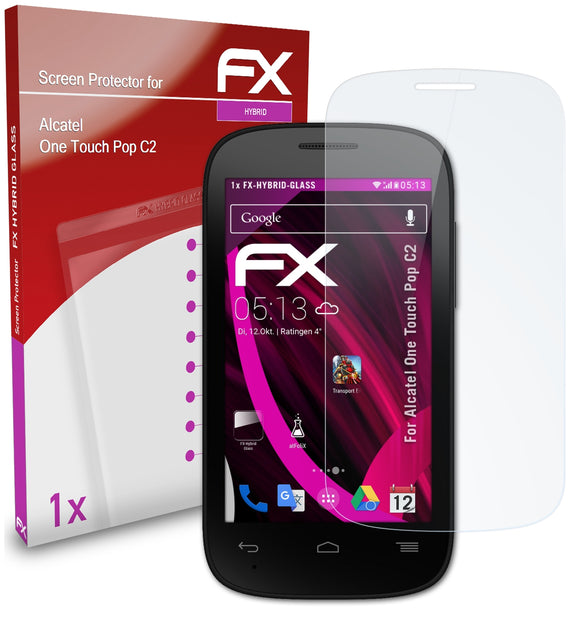 atFoliX FX-Hybrid-Glass Panzerglasfolie für Alcatel One Touch Pop C2