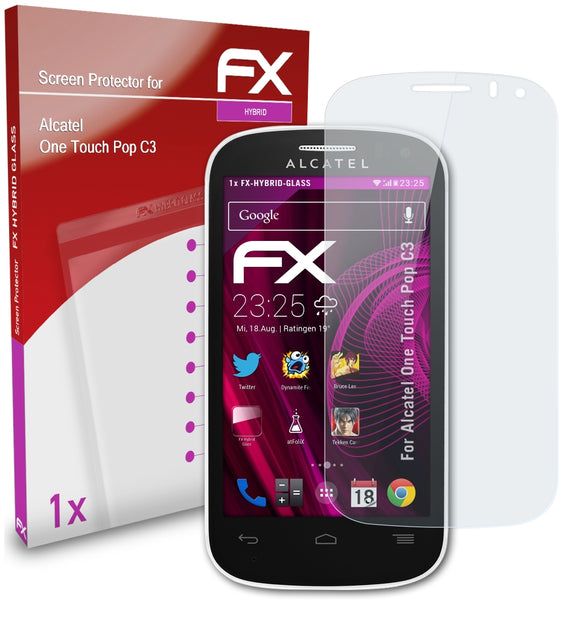 atFoliX FX-Hybrid-Glass Panzerglasfolie für Alcatel One Touch Pop C3