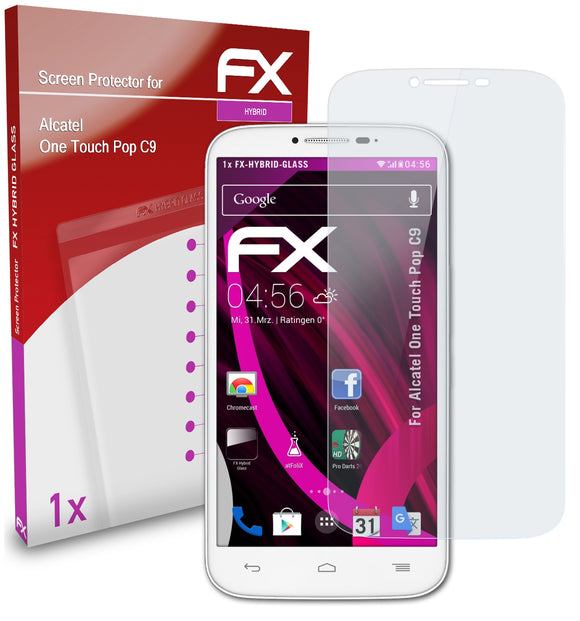 atFoliX FX-Hybrid-Glass Panzerglasfolie für Alcatel One Touch Pop C9