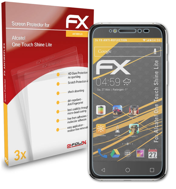 atFoliX FX-Antireflex Displayschutzfolie für Alcatel One Touch Shine Lite