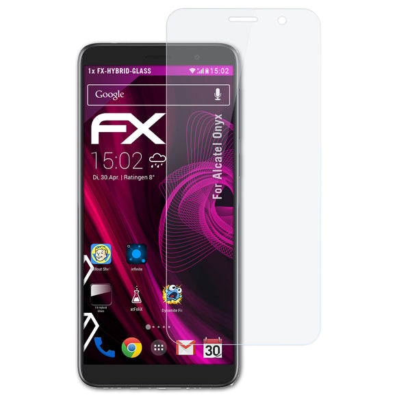 atFoliX FX-Hybrid-Glass Panzerglasfolie für Alcatel Onyx