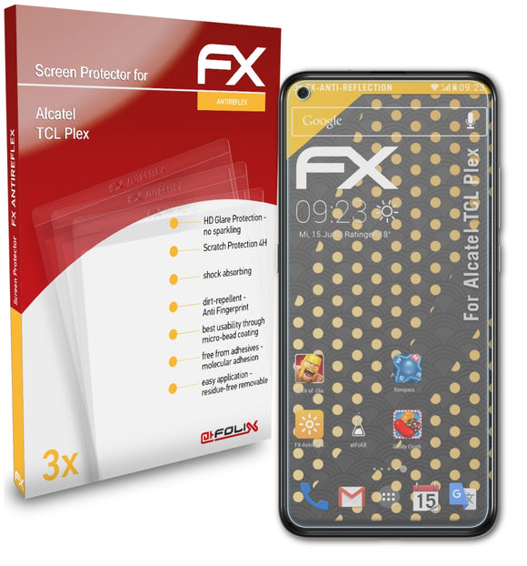 atFoliX FX-Antireflex Displayschutzfolie für Alcatel TCL Plex