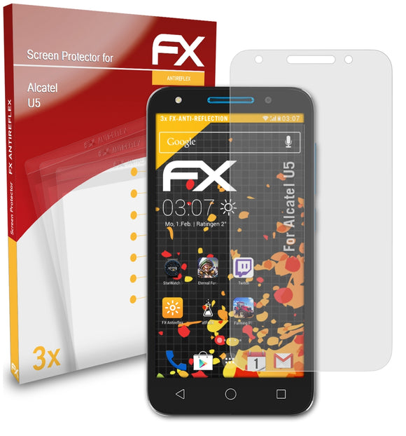 atFoliX FX-Antireflex Displayschutzfolie für Alcatel U5