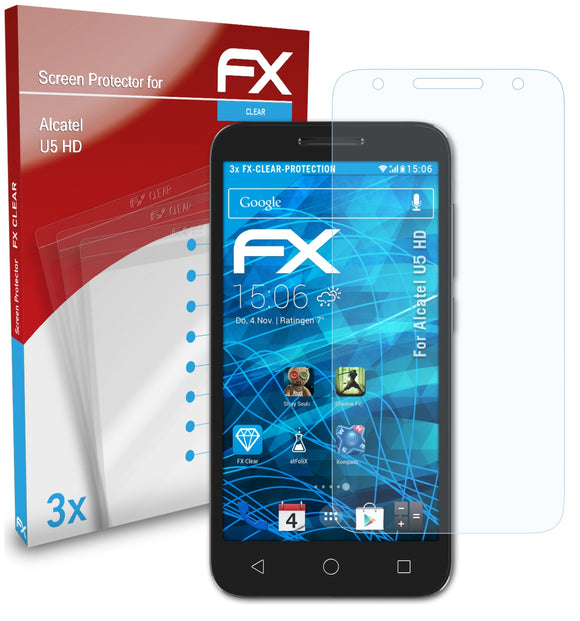 atFoliX FX-Clear Schutzfolie für Alcatel U5 HD