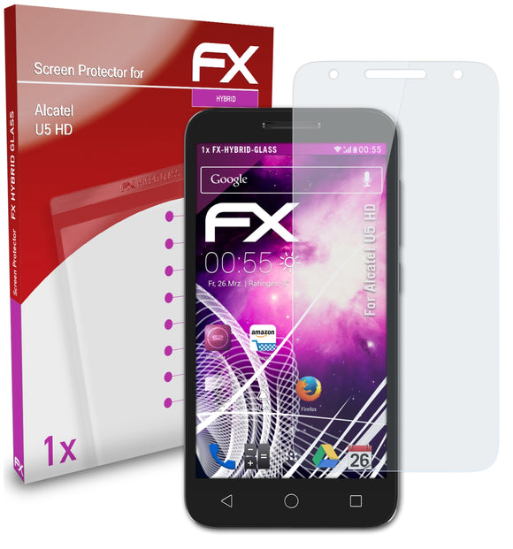 atFoliX FX-Hybrid-Glass Panzerglasfolie für Alcatel U5 HD