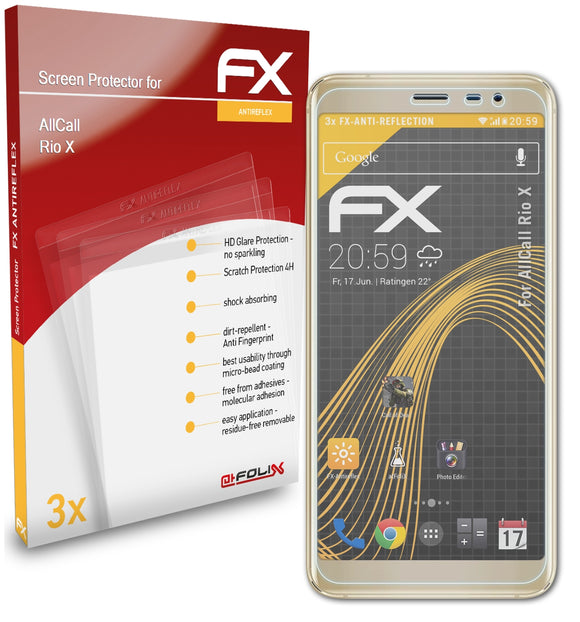 atFoliX FX-Antireflex Displayschutzfolie für AllCall Rio X