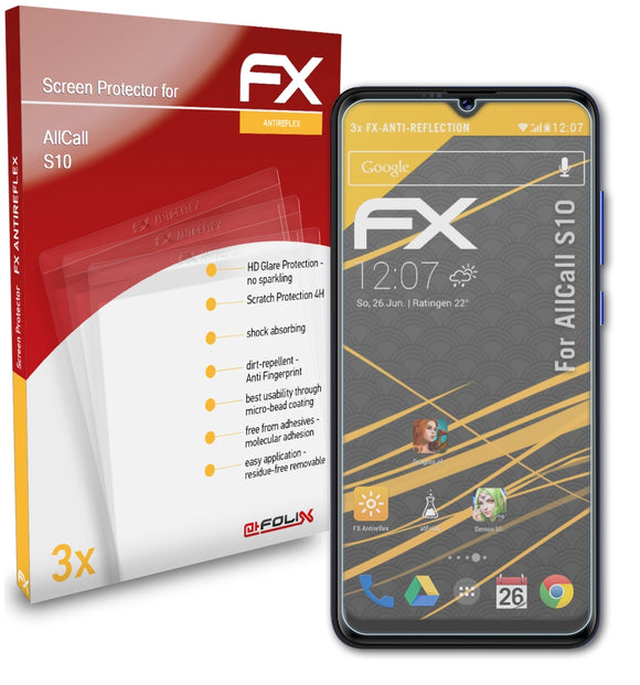 atFoliX FX-Antireflex Displayschutzfolie für AllCall S10