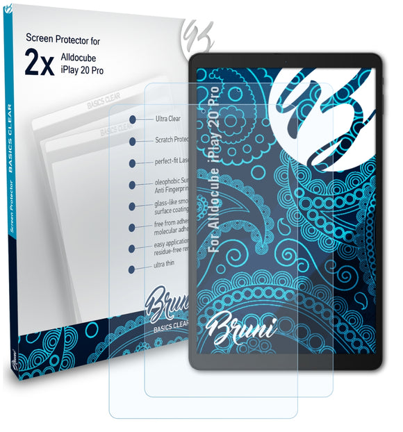 Bruni Basics-Clear Displayschutzfolie für Alldocube iPlay 20 Pro