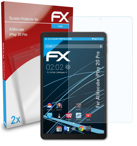 atFoliX FX-Clear Schutzfolie für Alldocube iPlay 20 Pro