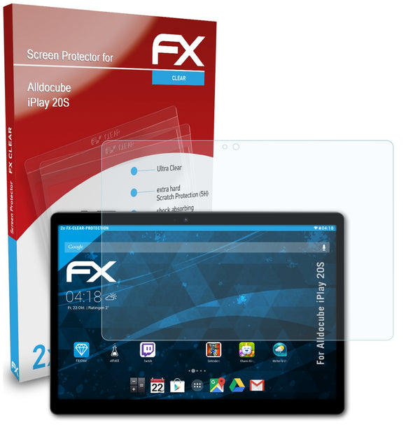 atFoliX FX-Clear Schutzfolie für Alldocube iPlay 20S