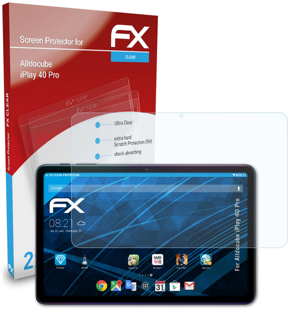 atFoliX FX-Clear Schutzfolie für Alldocube iPlay 40 Pro