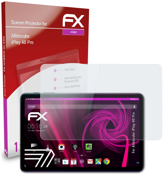 atFoliX FX-Hybrid-Glass Panzerglasfolie für Alldocube iPlay 40 Pro
