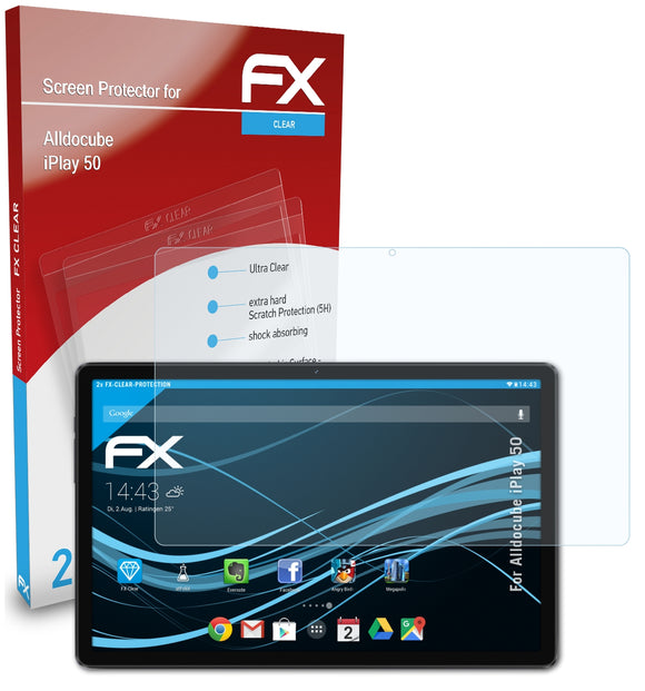 atFoliX FX-Clear Schutzfolie für Alldocube iPlay 50