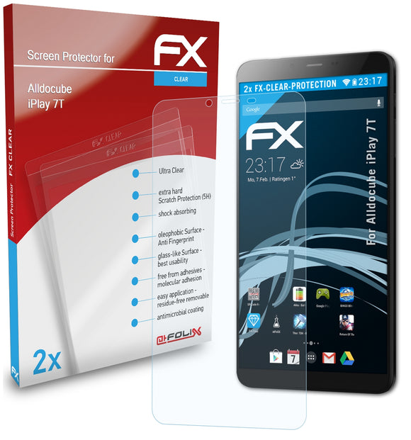 atFoliX FX-Clear Schutzfolie für Alldocube iPlay 7T