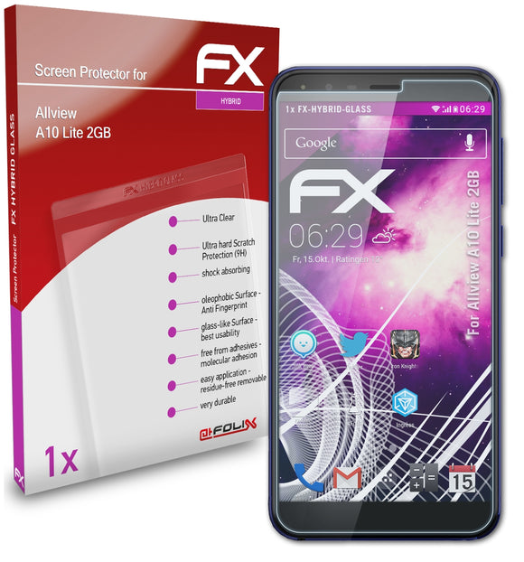 atFoliX FX-Hybrid-Glass Panzerglasfolie für Allview A10 Lite 2GB