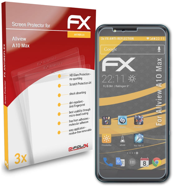 atFoliX FX-Antireflex Displayschutzfolie für Allview A10 Max