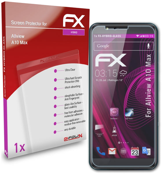atFoliX FX-Hybrid-Glass Panzerglasfolie für Allview A10 Max