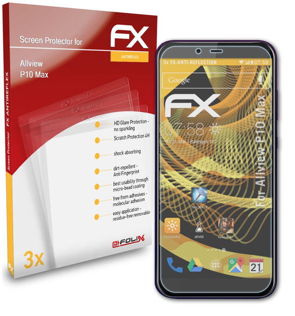 atFoliX FX-Antireflex Displayschutzfolie für Allview P10 Max