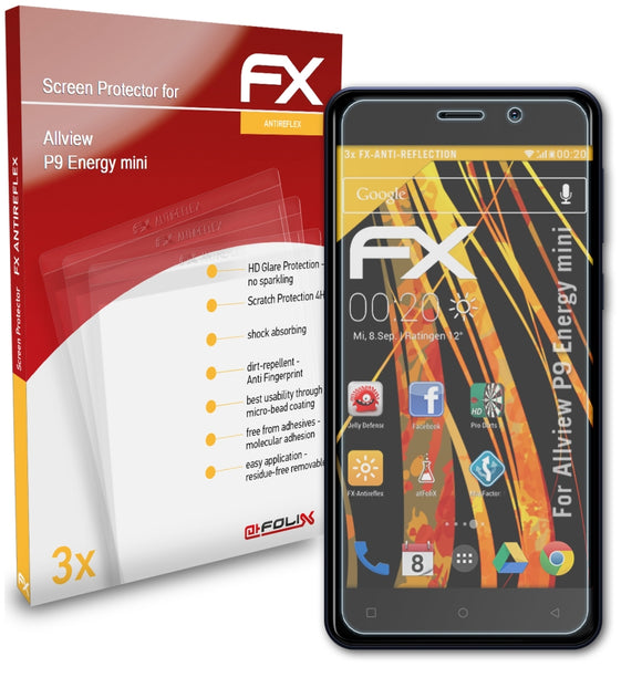 atFoliX FX-Antireflex Displayschutzfolie für Allview P9 Energy mini