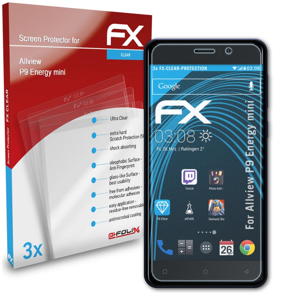 atFoliX FX-Clear Schutzfolie für Allview P9 Energy mini