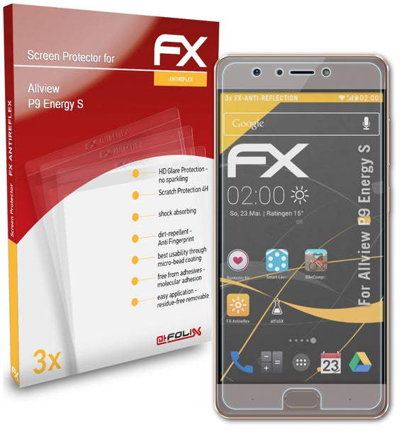 atFoliX FX-Antireflex Displayschutzfolie für Allview P9 Energy S