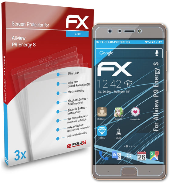 atFoliX FX-Clear Schutzfolie für Allview P9 Energy S
