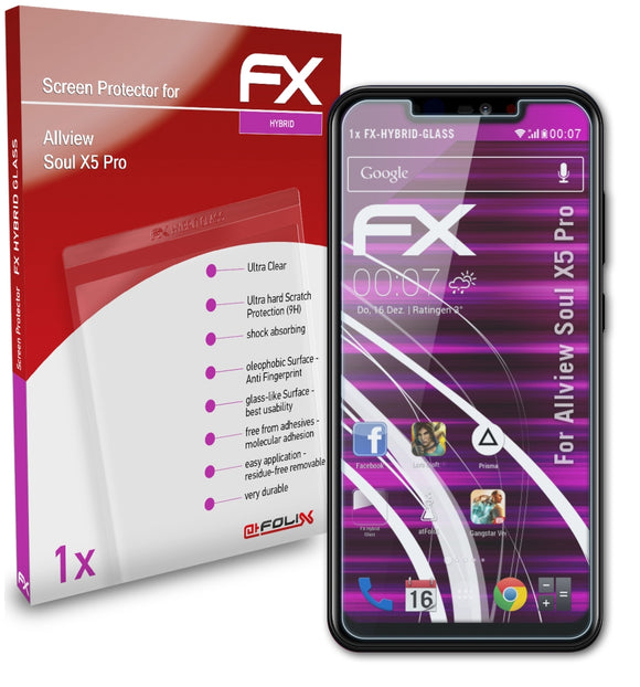 atFoliX FX-Hybrid-Glass Panzerglasfolie für Allview Soul X5 Pro