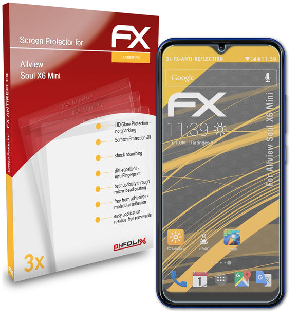atFoliX FX-Antireflex Displayschutzfolie für Allview Soul X6 Mini