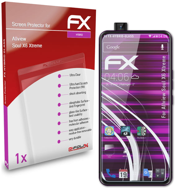 atFoliX FX-Hybrid-Glass Panzerglasfolie für Allview Soul X6 Xtreme