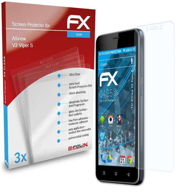 atFoliX FX-Clear Schutzfolie für Allview V2 Viper S