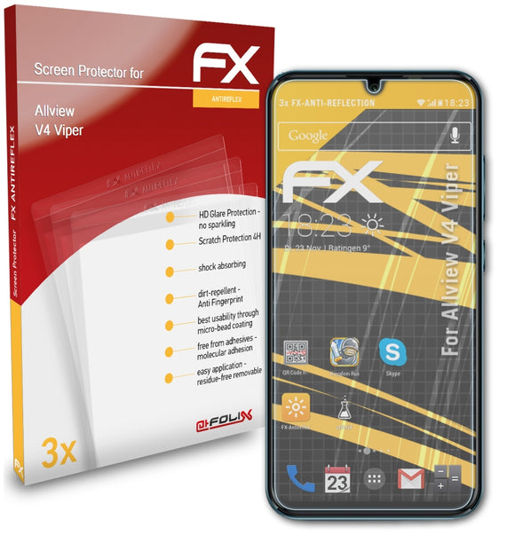 atFoliX FX-Antireflex Displayschutzfolie für Allview V4 Viper